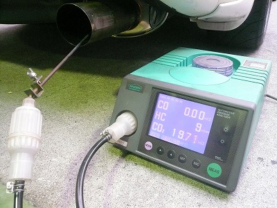リベンジ　純正機械式エアポンプレス　排ガス試験　準備